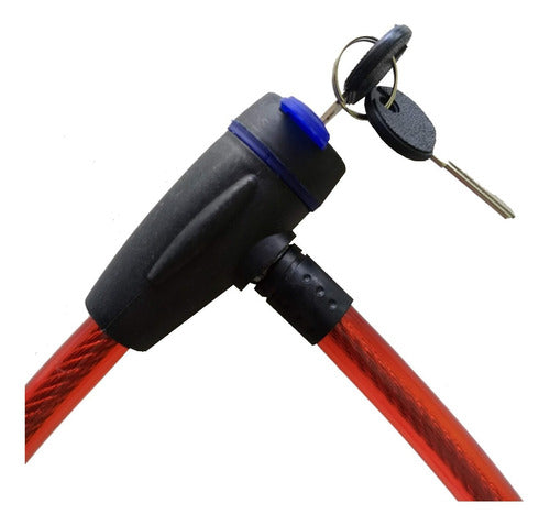 Linga De Seguridad Bicicleta Y Moto De 1 Metro Con 2 Llaves