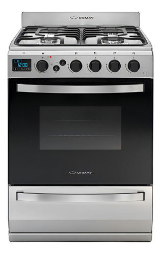 Cocina Ormay Evo Acero 4 Hornallas Timer Digital Modelo Color Gris