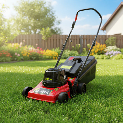 Cortadora De Cesped Dibra R37sre C/canasto 1300w 3/4hp Naranja