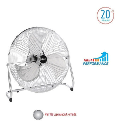 Turbo Ventilador Liliana Vtfm20 Cromado 3 Aspas 20 Pulgadas 50.8 Cm Plata Metal 3