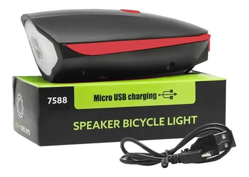 Luz Led Frontal Para Bicicleta Recargable De 250 Lumens Rojo