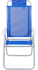 Reposera De 4 Posiciones Bel Aluminio Poliester Pvc Azul Azul