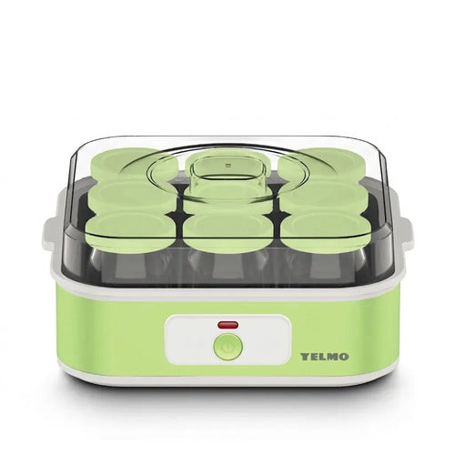 Yogurtera Electrica Yelmo Yg-1709 20w Acero Inoxidable 9 Jarros 180ml 1.62l 20w Verde
