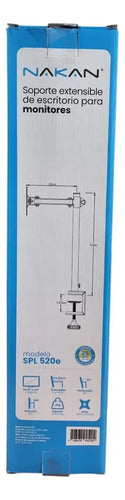 Soporte Tv Nakan Spl 520e Escritorio Extensible Y Giratorio Negro