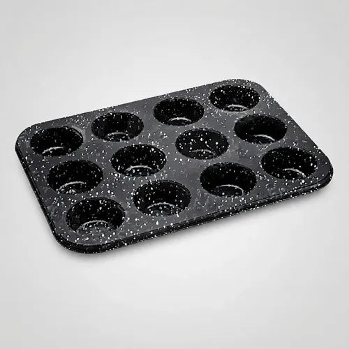 Molde De Acero Antiadherente Para 12 Muffins Carol 20028fne Negro