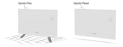 Calefactor Vidrio Pie/pared Liliana Ppv451w Tecnoheat Wifi Negro