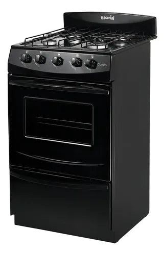 Cocina Negra Escorial Candor S2 Black 4 Hornallas Visor Y Parilla Gas Natural Negro