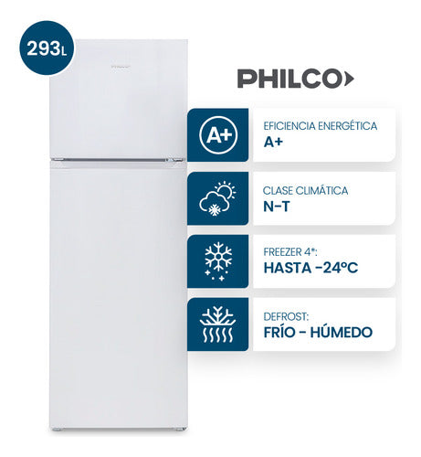 Heladera Philco Top Mount Cíclica 320l Blanca - Phct320b