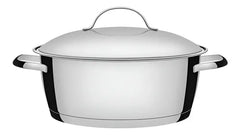 Cacerola Allegra 24cm Asas Acero Triple Fondo Tramontina Color Plateado