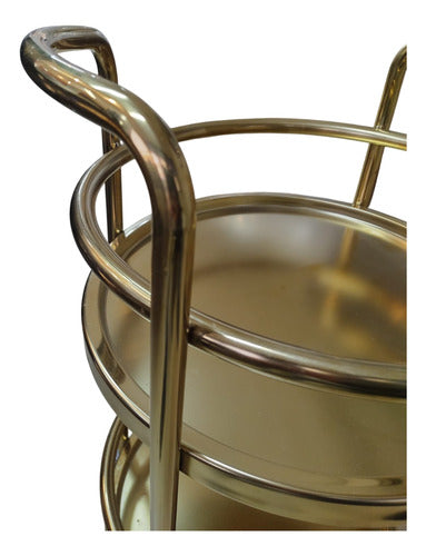 Mesa Carro Bar De Metal 2 Niveles Con Ruedas Tm Dorado Cs Dorado Oscuro