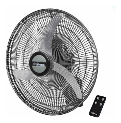 Ventilador De Pared Liliana Vwc2016 90w Con Control Remoto 50.8 Cm Negro Plateado Metal 3