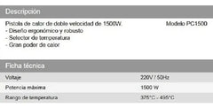Pistola De Calor Daihatsu Pc1500 1500w 375oc 495oc Rojo