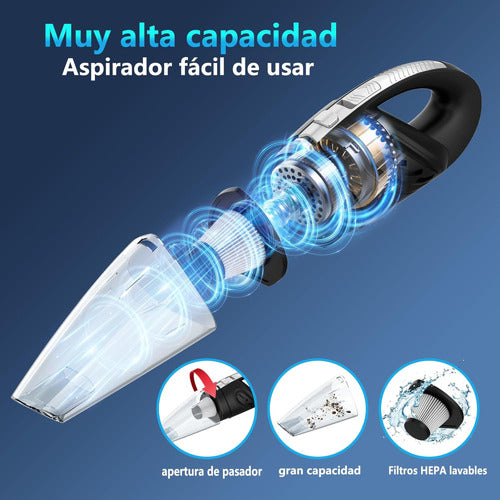 Aspiradora Inalambrica Tm Polvo Liquido Auto Hogar Carga Usb Negro