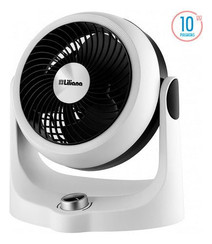 Ventilador De Mesa Turbix Liliana Vsop10 10  3 Velocidades 25.4 Cm 50 Blanco Negro Plástico 3