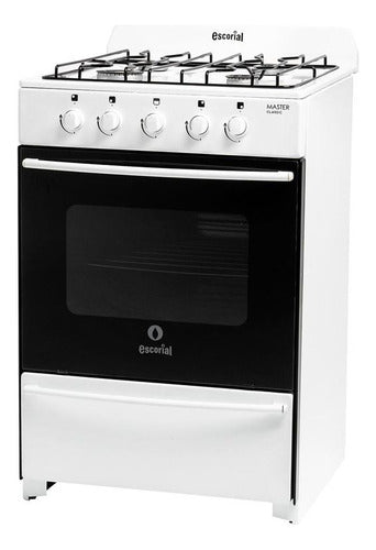 Cocina Escorial Master Classic A Gas Natural 4 Hornallas Blanca Puerta Con Visor Blanco