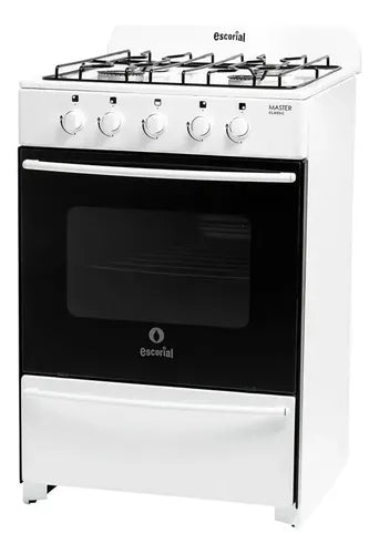 Cocina Escorial Master Classic A Gas Natural 4 Hornallas Blanca Puerta Con Visor Blanco