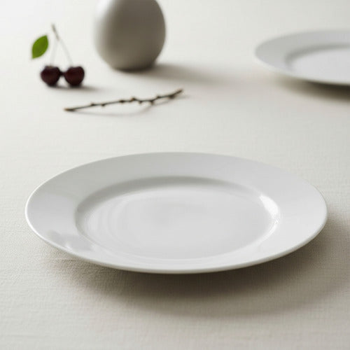 Juego Vajilla De 24 Piezas Vivendi Plato Plano Redondo Sopa Blanco Lisa