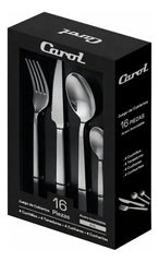 Juego De Cubiertos Carol Premium 16 Piezas Acero Inox Gris