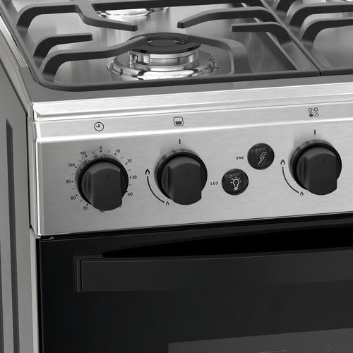 Cocina Ormay Tempo Acero Inoxidable 4 Hornallas Timer