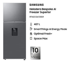 Heladera Samsung Rt42cg6720s9 Inverter 407 L Inox Dispenser