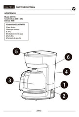 Cafetera Eléctrica Yelmo Ca7115 Filtro Permanente Antigoteo Base Termica