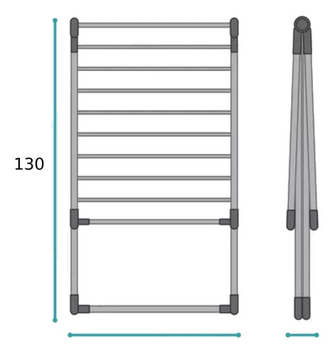 Tender Plegable Reforzado Pie Alas Base Canasto Para Ropa Cs Gris