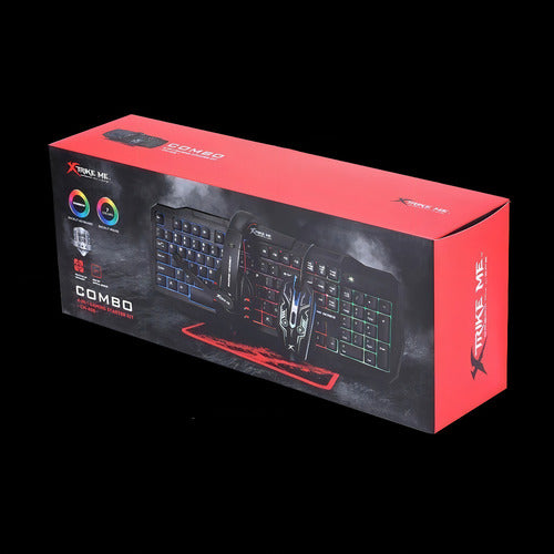 Kit De Teclado Y Mouse Gamer Xtrike Me Cm-406 Inglés Us De Color