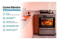 Cocina Escorial Cev-60 60cm Eléctrica Vitrocerámico Plateado