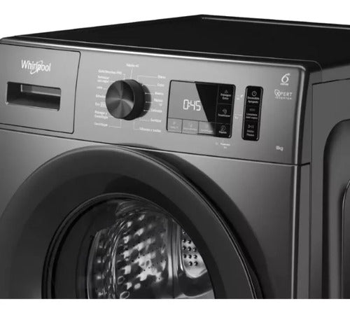 Lavarropas Frontal Whirlpool Wnq90as 9kg 1400rpm Inverter Gris Oscuro