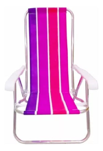 Reposera Plegable Botafogo 4 Posiciones Aluminio Violeta Violeta