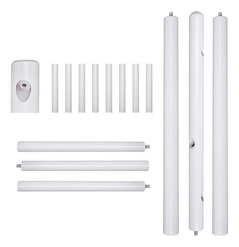 Perchero De Pie De Madera Con Base De 3 Soportes Blanco