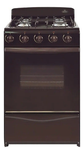 Cocina Ormay Okey Petit Marrón Multigas 4 Hornallas Con Visor