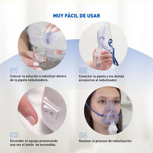 Nebulizador A Pistón Para Niños Adultos Silfab Pixel N30 Blanco