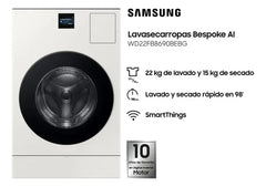Lavasecarropas Samsung Wd22fb8690be Bespoke Ia 22kg Blanco