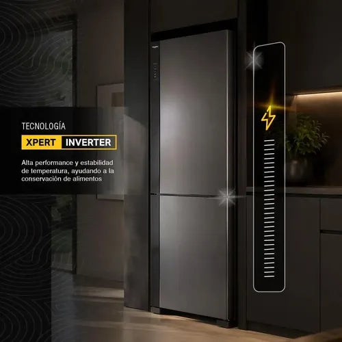 Heladera Whirlpool Xpert Ai N.f Inverter 472 / 518 Lts Negro