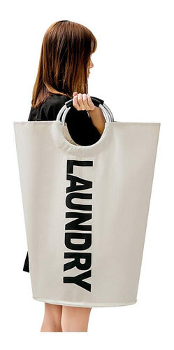 Cesto Canasto Ropa Sucia Con Manijas Metalicas Tio Musa Natural