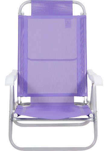 Reposera De 6 Posiciones Bel Sunny Aluminio Pvc Lila Violeta