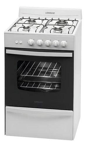 Cocina A Gas Longvie 13331bf Quickclean De 56cm Clase A Blanco