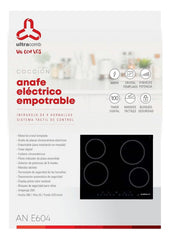 Anafe Eléctrico Ultracomb An-e604 Vitrocerámico Empotrable Color Negro