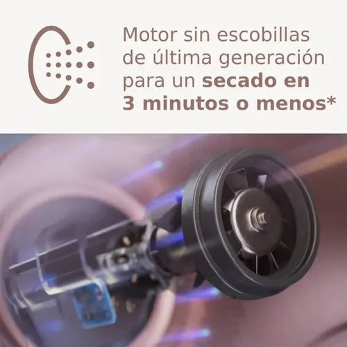 Secador De Pelo Philips Iónico Serie 8000 Bhd837 Motor Bldc Rosa Pálido