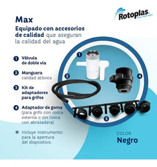 Purificador De Agua Rotoplas Max Sobre Mesada Negro