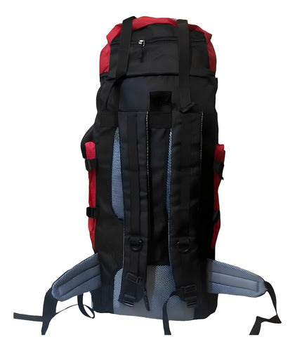 Mochila Para Camping Trekking Outdoor Tm Roja De 90lts Color Rojo Diseño De La Tela Liso