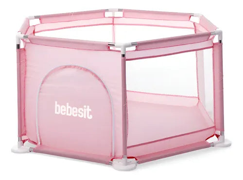 Corralito Hexagonal Bebesit 2119c Rosa Estructura De Caño Rosa