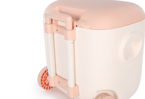 Heladera Conservadora Vintage Atma 305vp 30l C/ Carrito Rosa Rosa