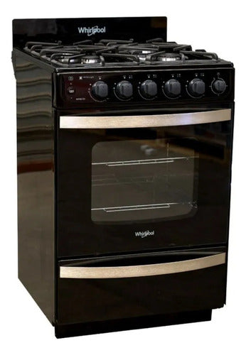 Cocina A Gas Whirlpool Wfn57di Negra Hierro 4 Hornallas 56cm Negro