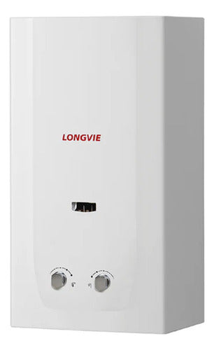 Calefón A Gas Tiro Natural De 14l Longvie Cn514ss Sin Piloto Blanco Gn