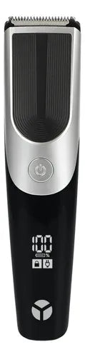 Cortadora De Pelo Yelmo Bk-3911 Recargable Con Pantalla Led Y 6 Peines De Corte Plateado