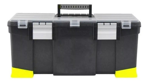 Caja Plástica Porta Herramientas C/ Manija Stanley 22-080 Cs Negro/amarillo