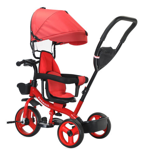 Triciclo Bebesit Sl-1870-v1a Rojo 360° Luz Barra Empuje Rojo