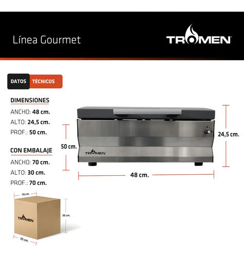 Parrilla Tromen Angus E480 Con Dimmer Color Gris